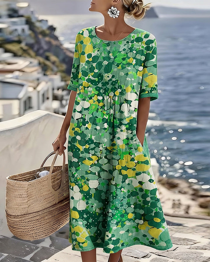 Elena | Loose and lightweight floral midi dress