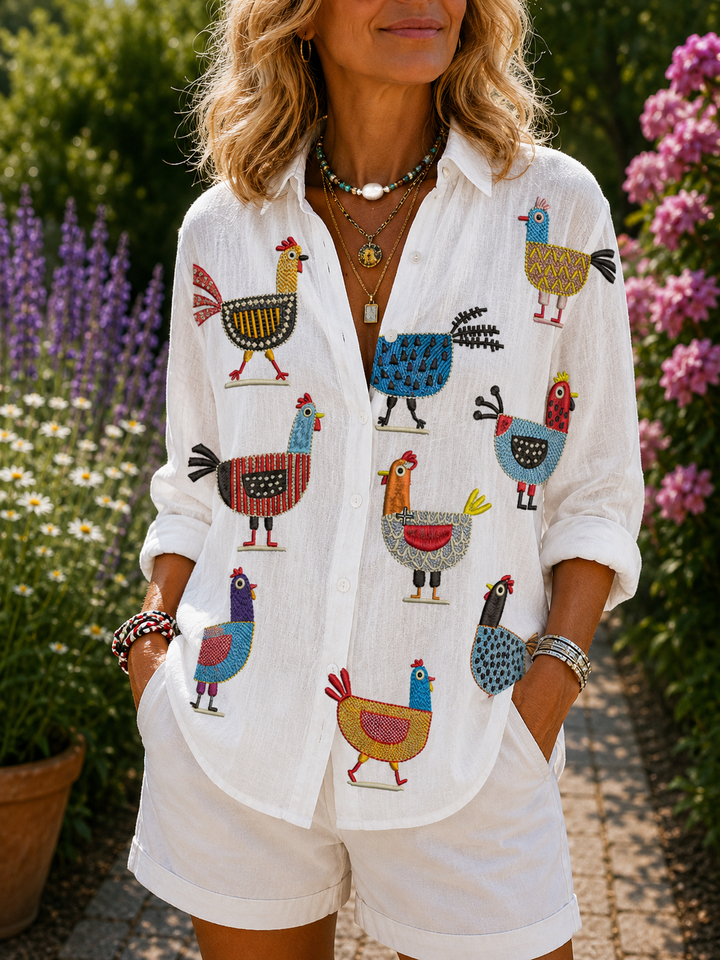 Ingrid | Playful Hen Blouse