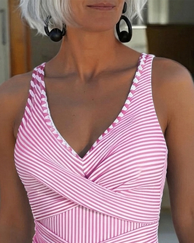 Sofia | Elegant Striped Swimsuit