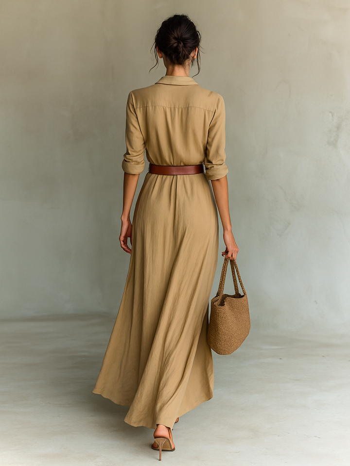 Philippine | Maxi Dress with Notched Collar