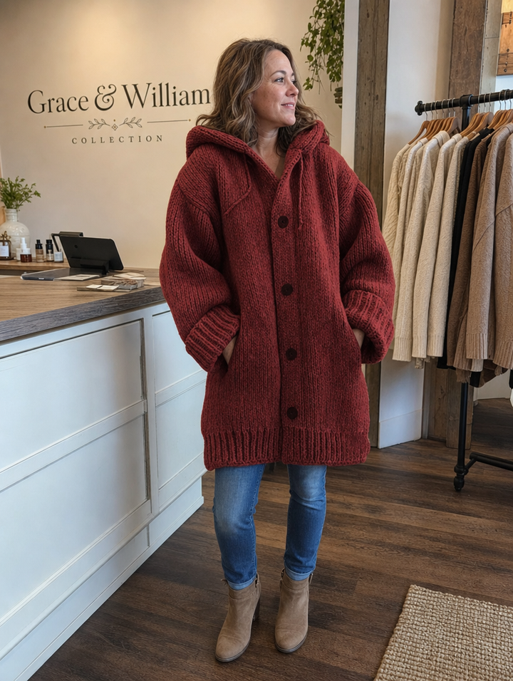 ELIZABETH | SOFT HOODED KNIT CARDIGAN
