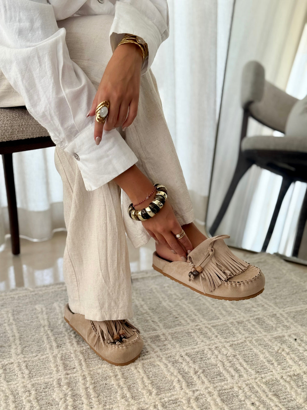 Sabrina | Boho Fringe Clogs