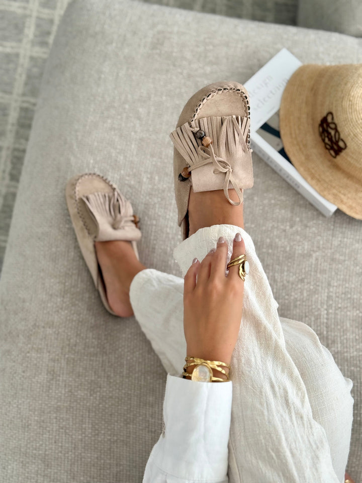 Sabrina | Boho Fringe Clogs