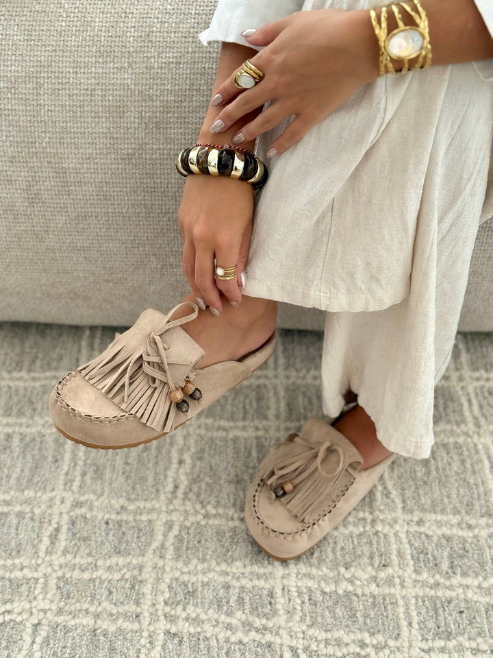 Sabrina | Boho Fringe Clogs