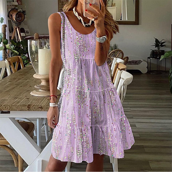 Jada - Sleeveless MIDI Dress with Round Neck