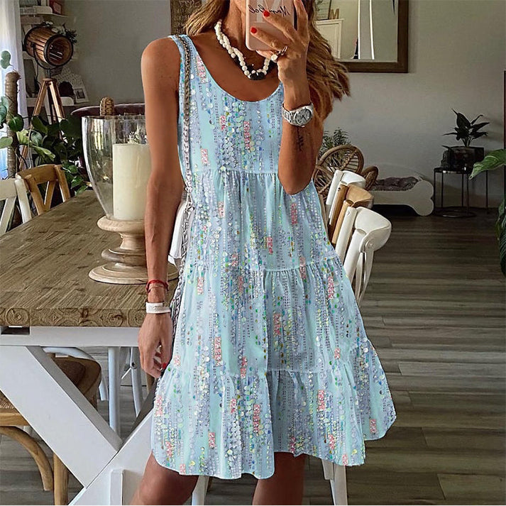 Jada - Sleeveless MIDI Dress with Round Neck